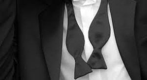 Undone bowtie. Groom and Groomsmen attire