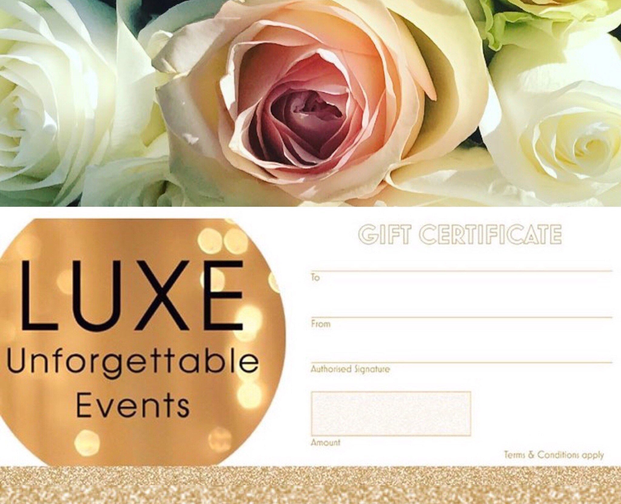 LUXE - Unforgettable Events gift certificates